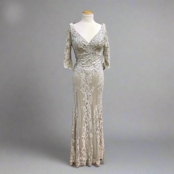 Cameron Blake gray lace dress, size 6, NEW WITH TAGS! - Picture 4 of 6